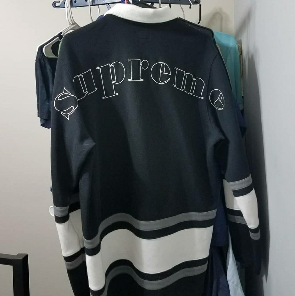 SUPREME collared longsleeve shirt w/ zipper